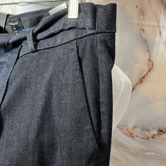 Banana Republic Avery Trouser Paper Bag Pants Ankle Dark Blue Denim SZ Petite 8 - Picture 3 of 11